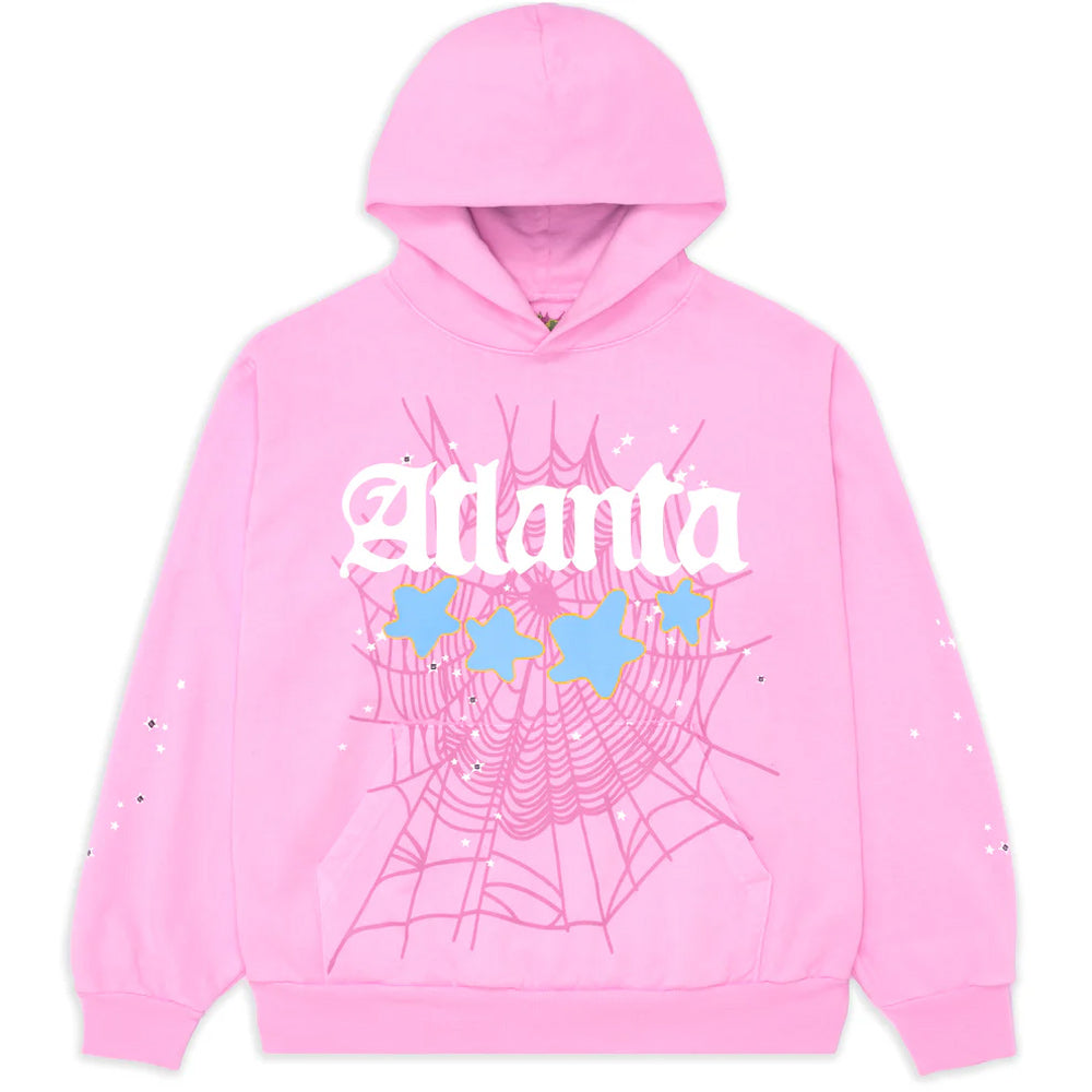 Sp5der Pink Atlanta Web Hoodie