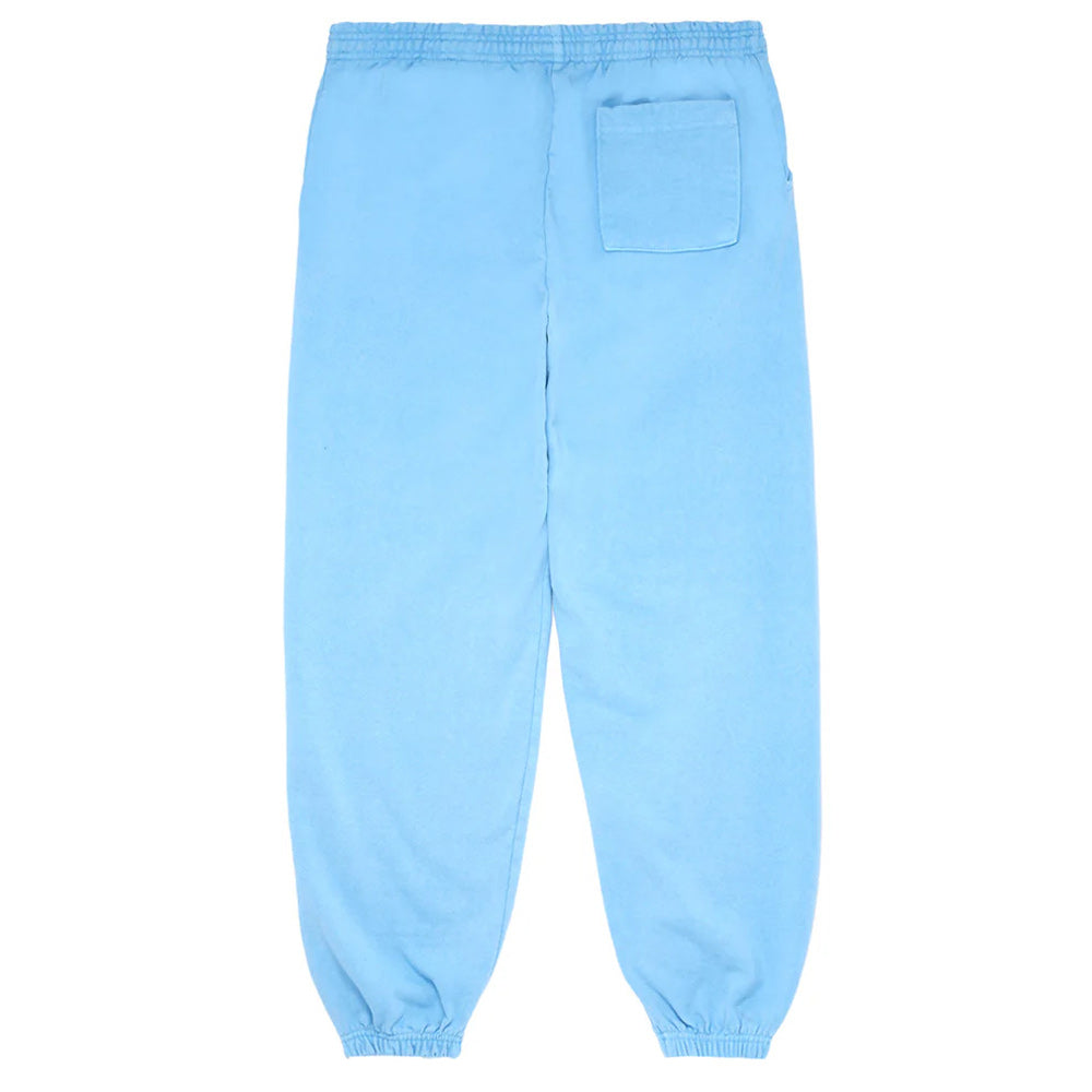 Light blue sweatpants on a white background