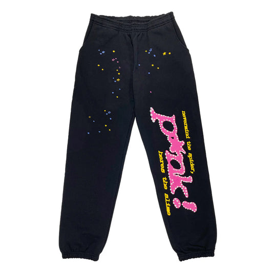 Sp5der Black OG P*NK Sweatpants