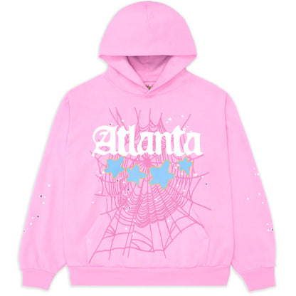 Sp5der Pink Atlanta Web Hoodie