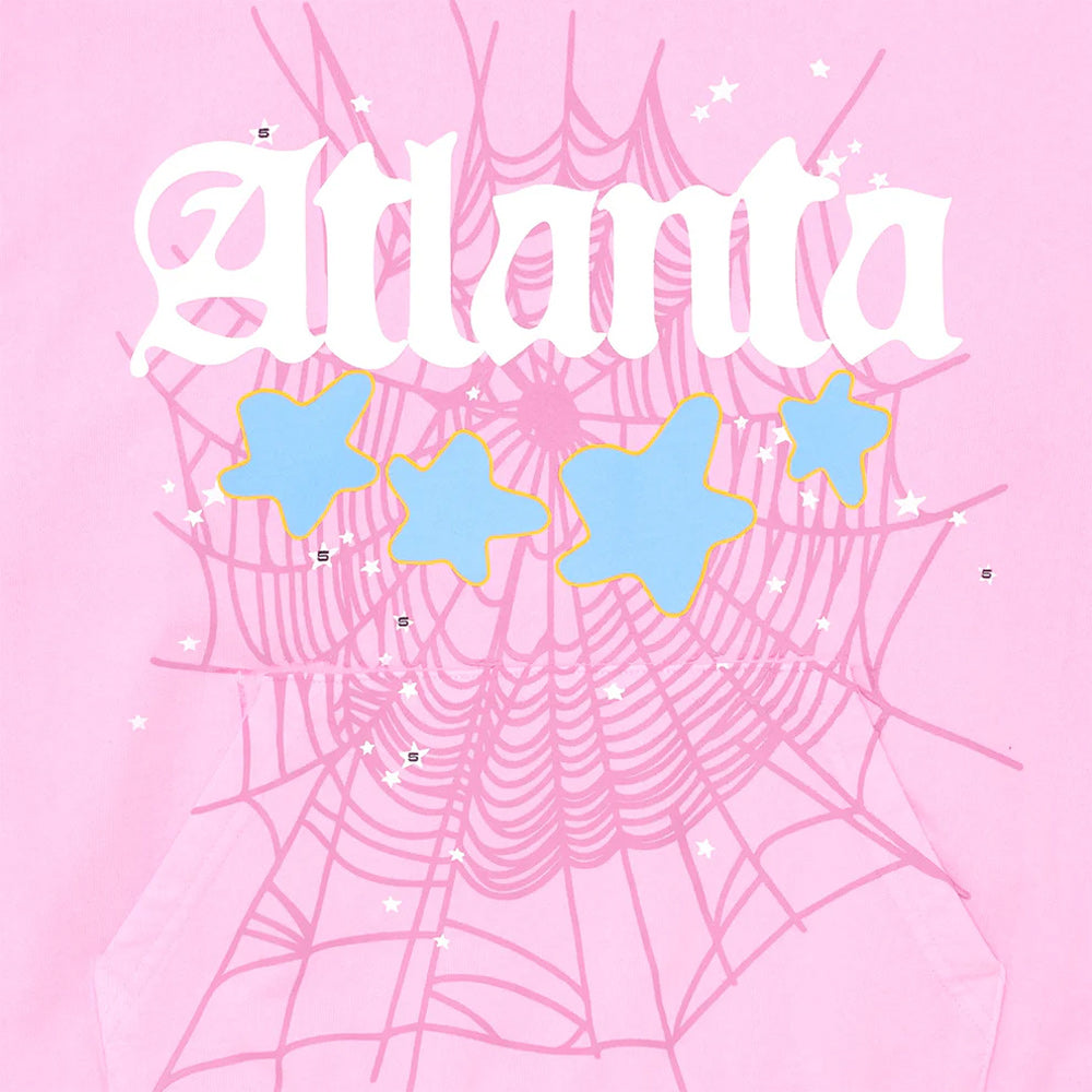 Sp5der Pink Atlanta Web Hoodie