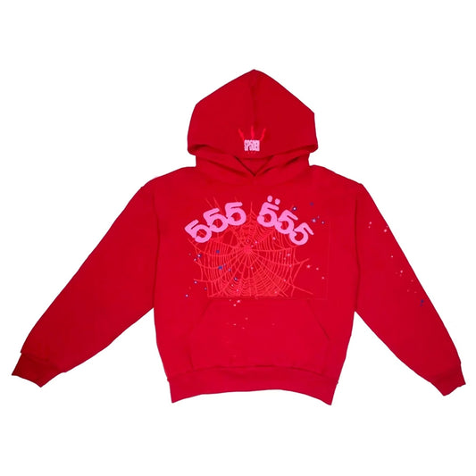 Sp5der Red Angel Number 555 Hoodie